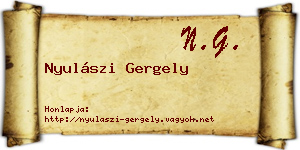 Nyulászi Gergely névjegykártya